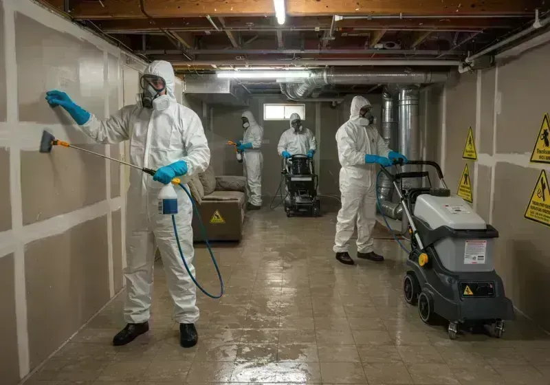 Basement Moisture Removal and Structural Drying process in Desloge, MO